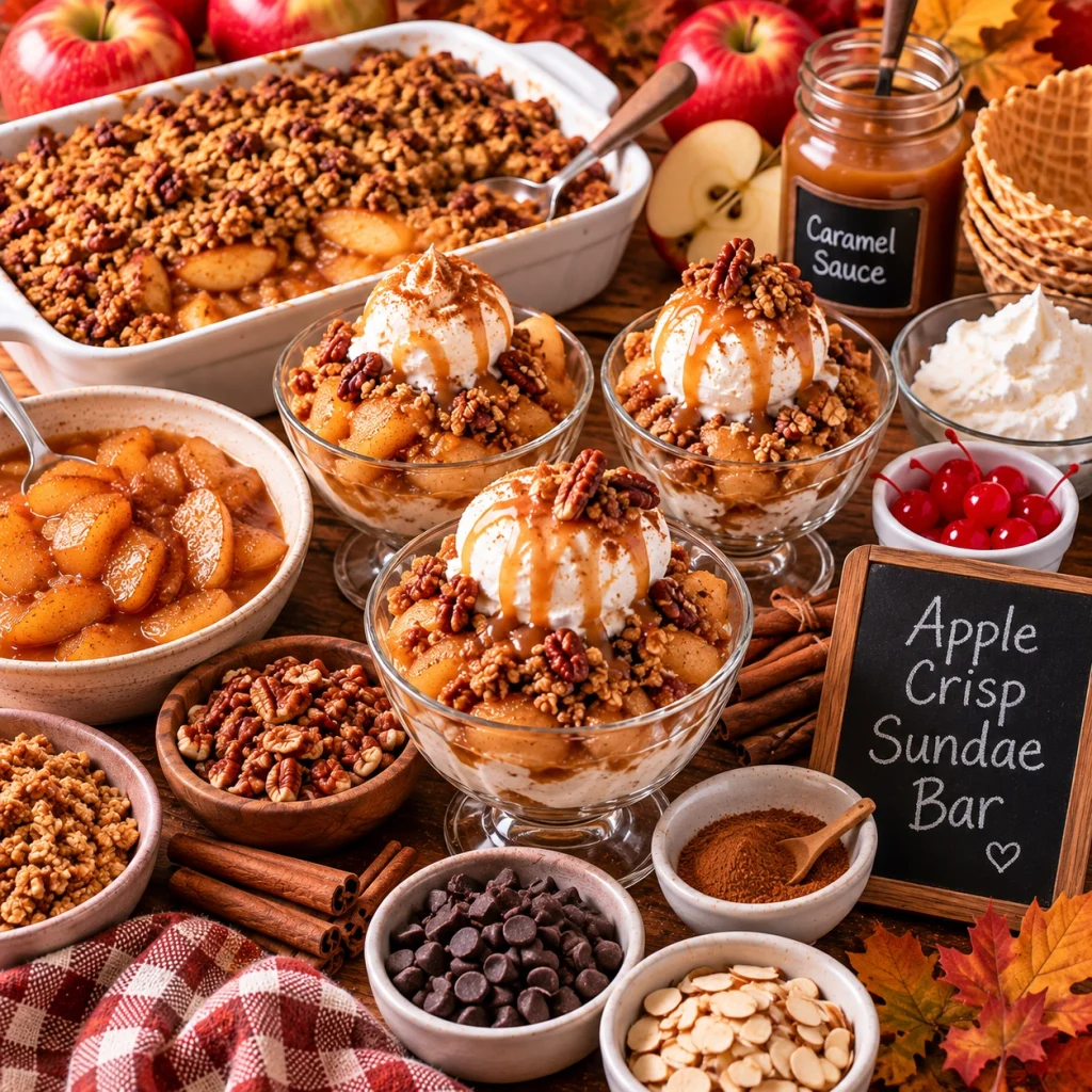 Apple Crisp Ice Cream Sundae Bar