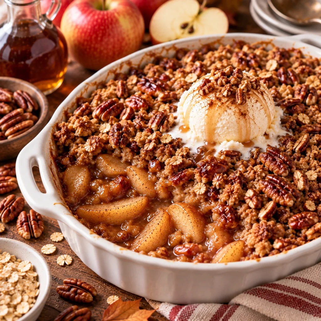 Apple Crisp with Maple Pecan Topping