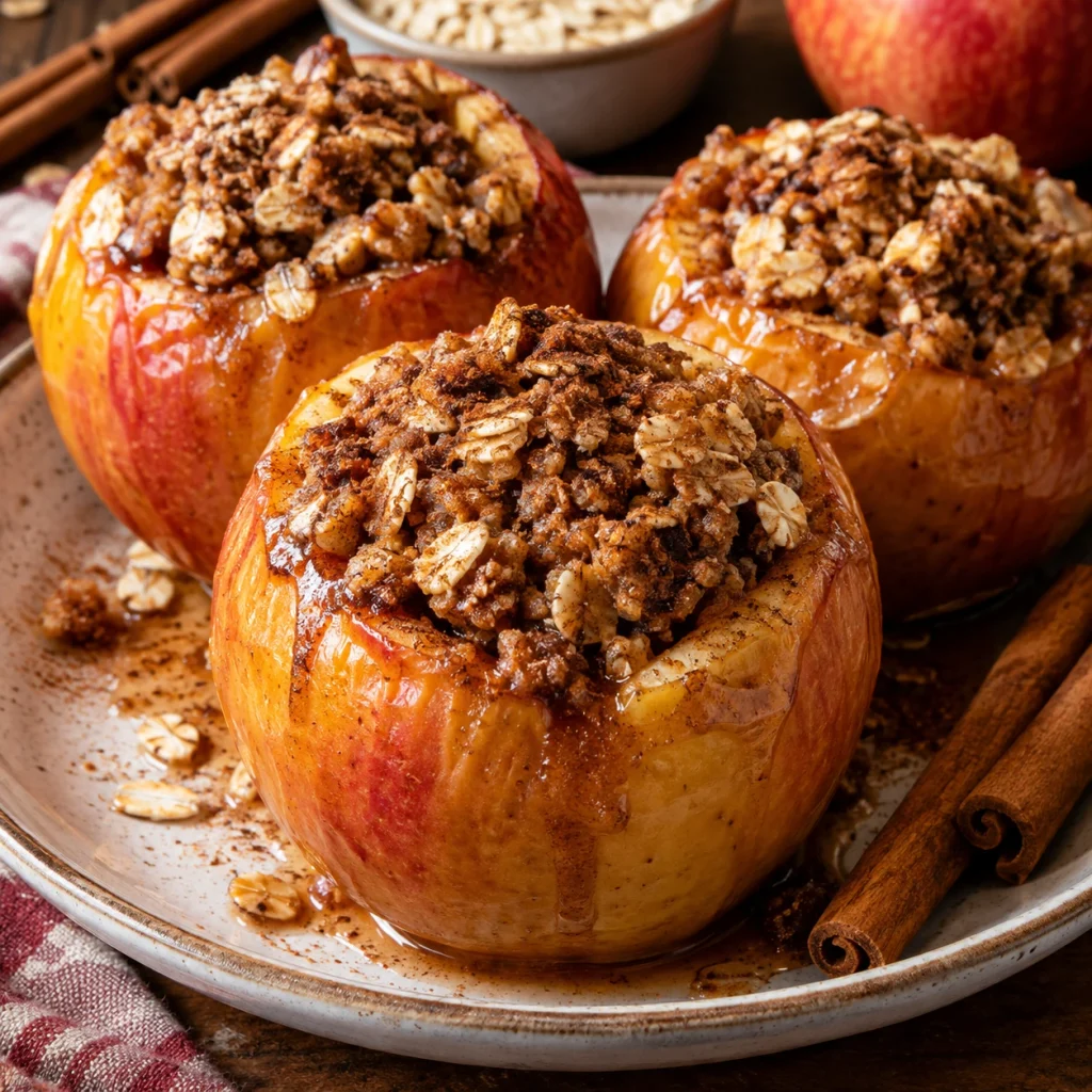 Baked Apples with Cinnamon Oat Filling