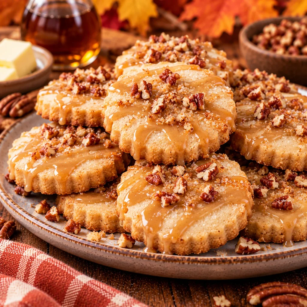 Brown Butter Maple Shortbread Cookies