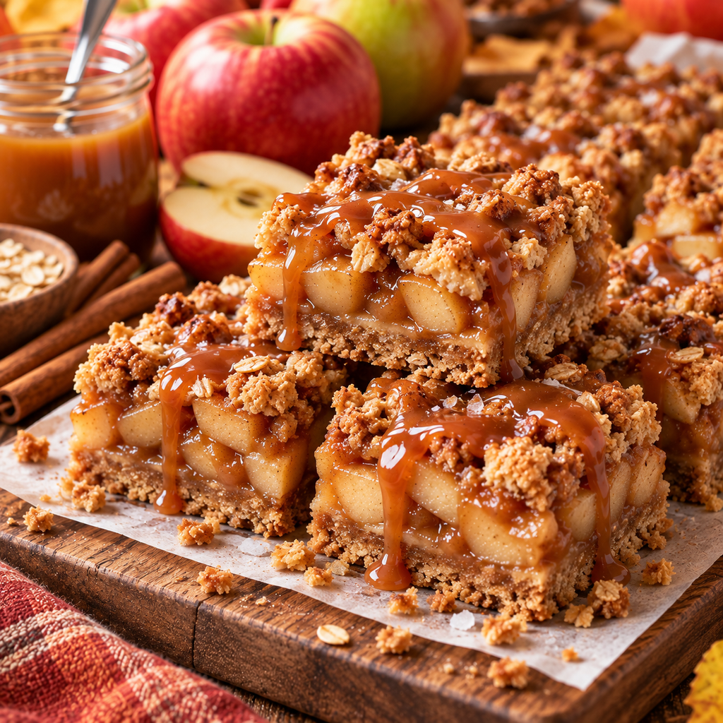 Caramel Apple Crumble Bars
