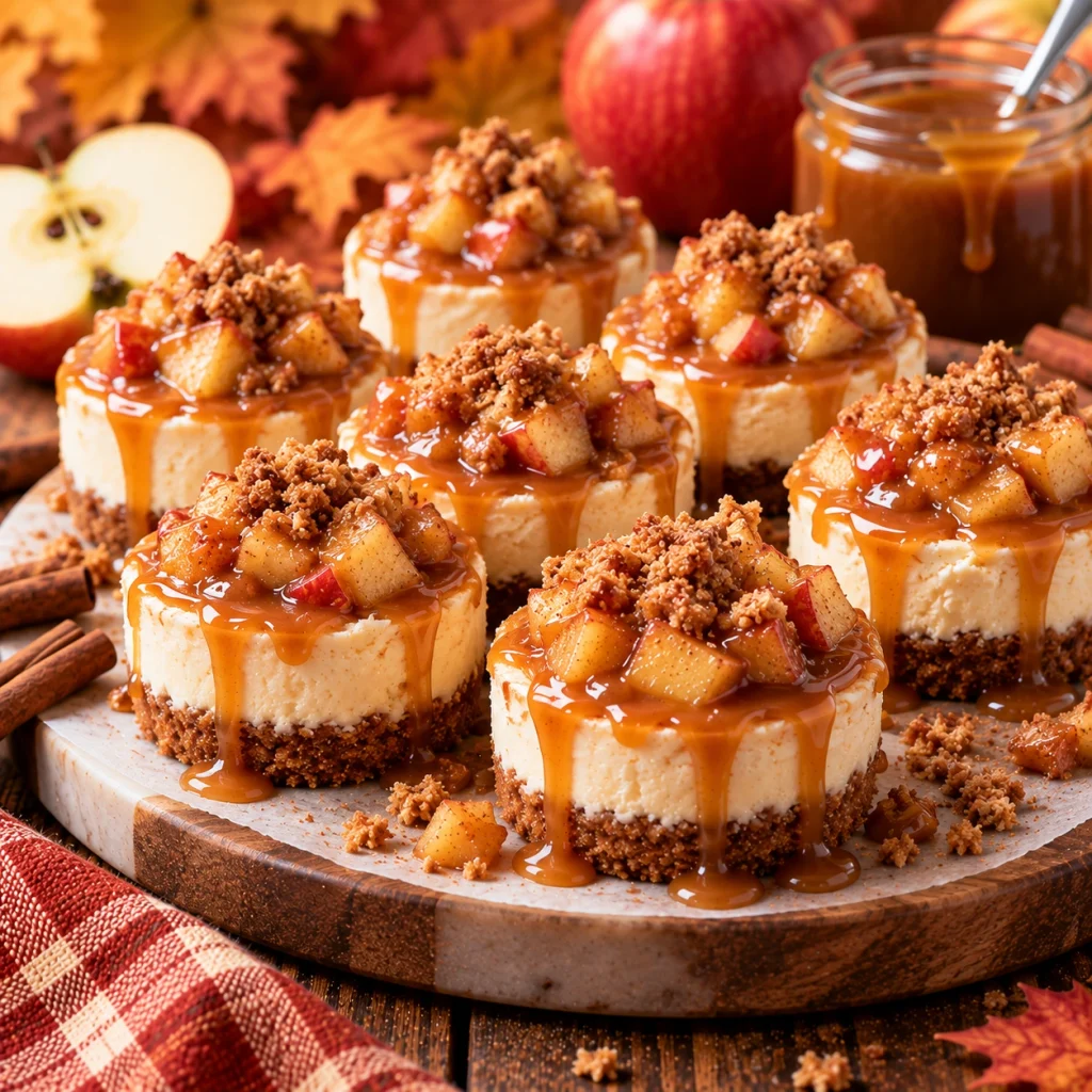 Caramel Apple Mini Cheesecakes