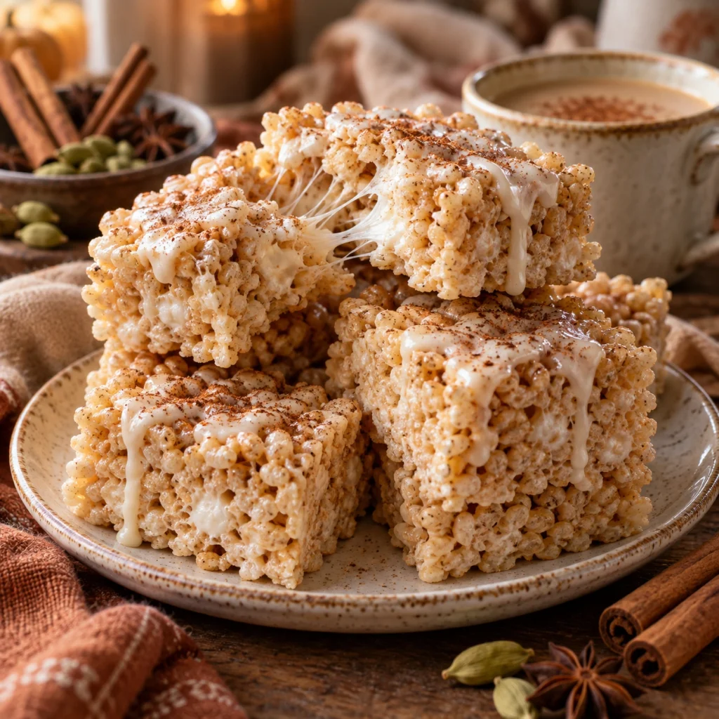 Chai-Spiced No-Bake Rice Krispie Treats