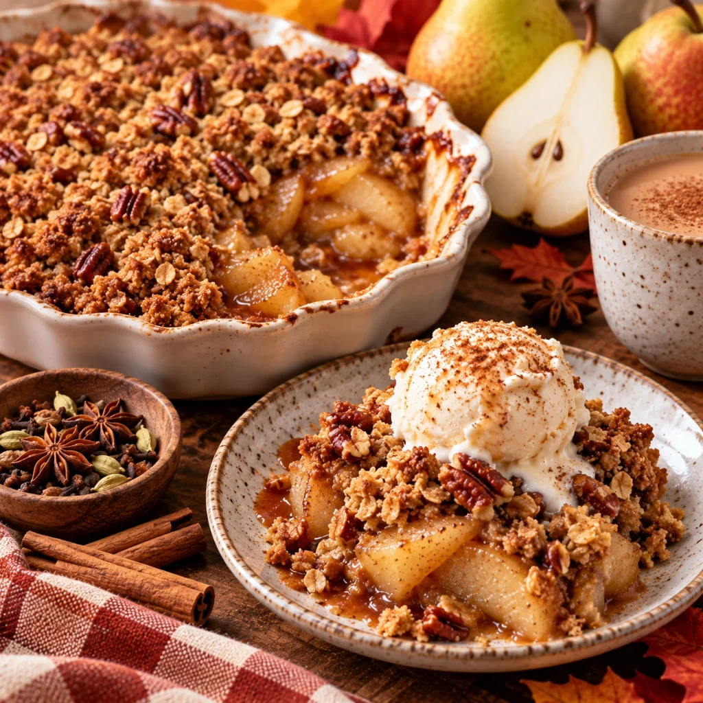 Chai-Spiced Pear Crumble