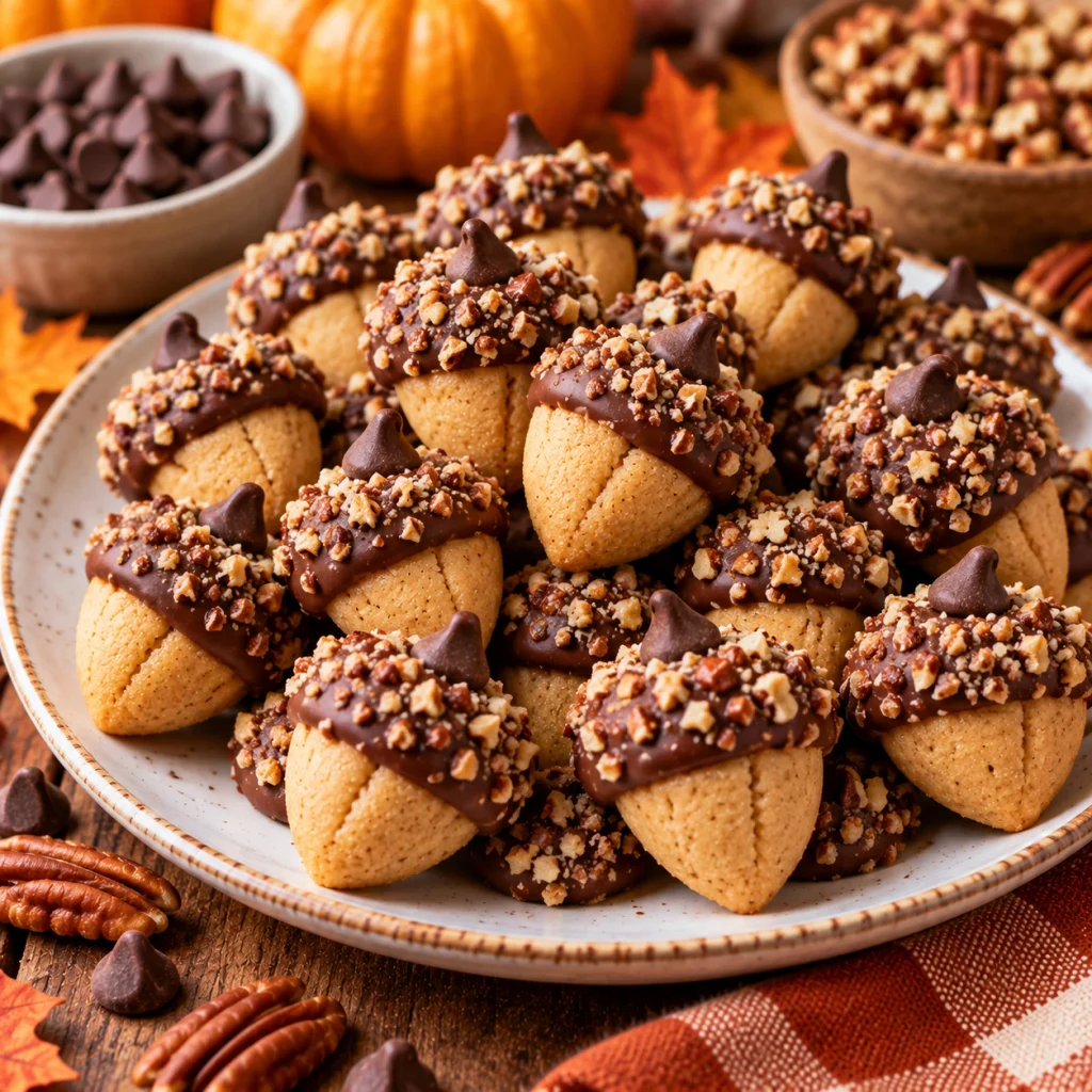 Chocolate Acorn Cookies