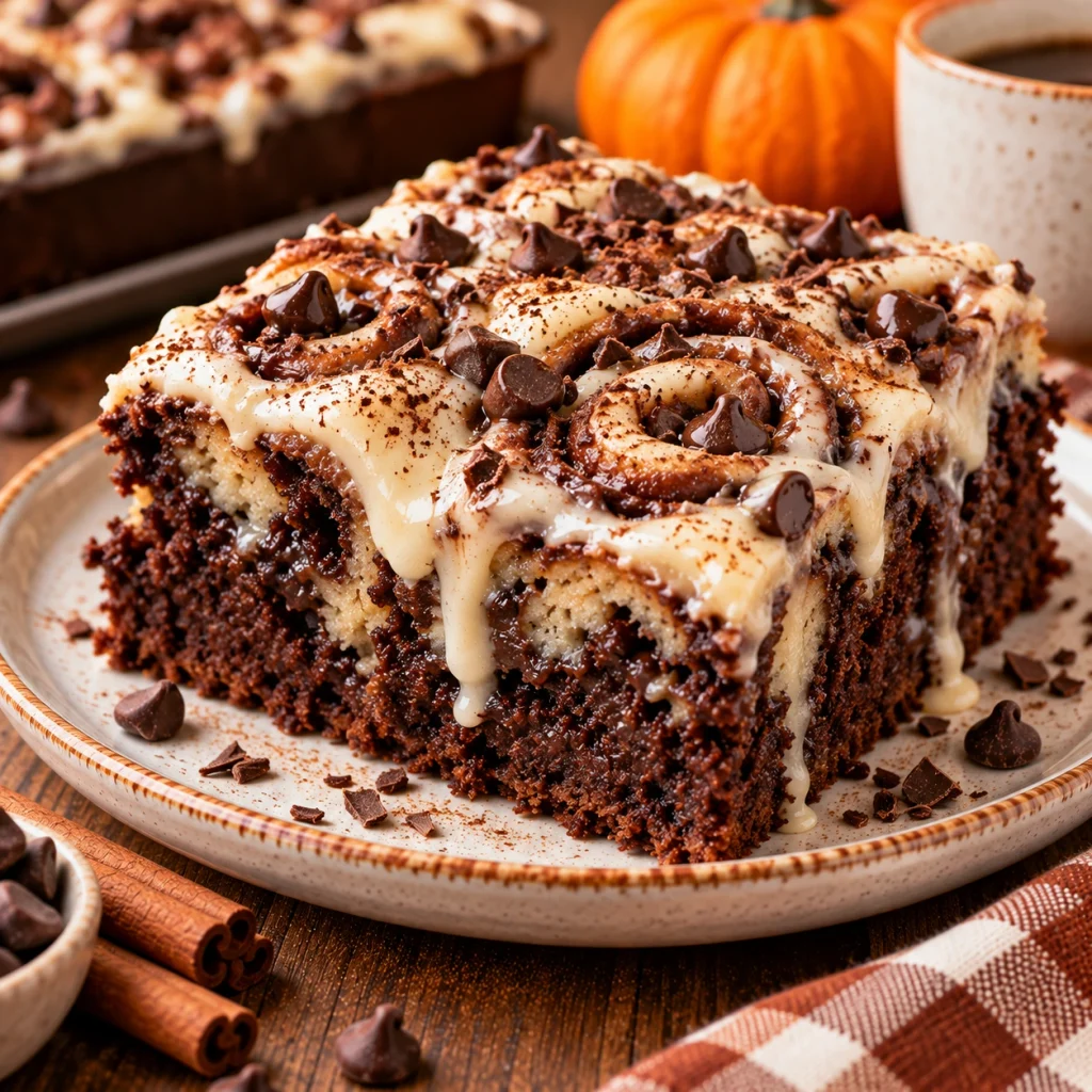 Chocolate Cinnamon Roll Cake