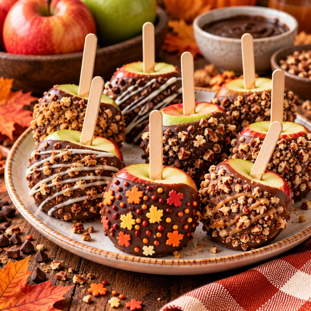 Chocolate-Dipped Apple Pops