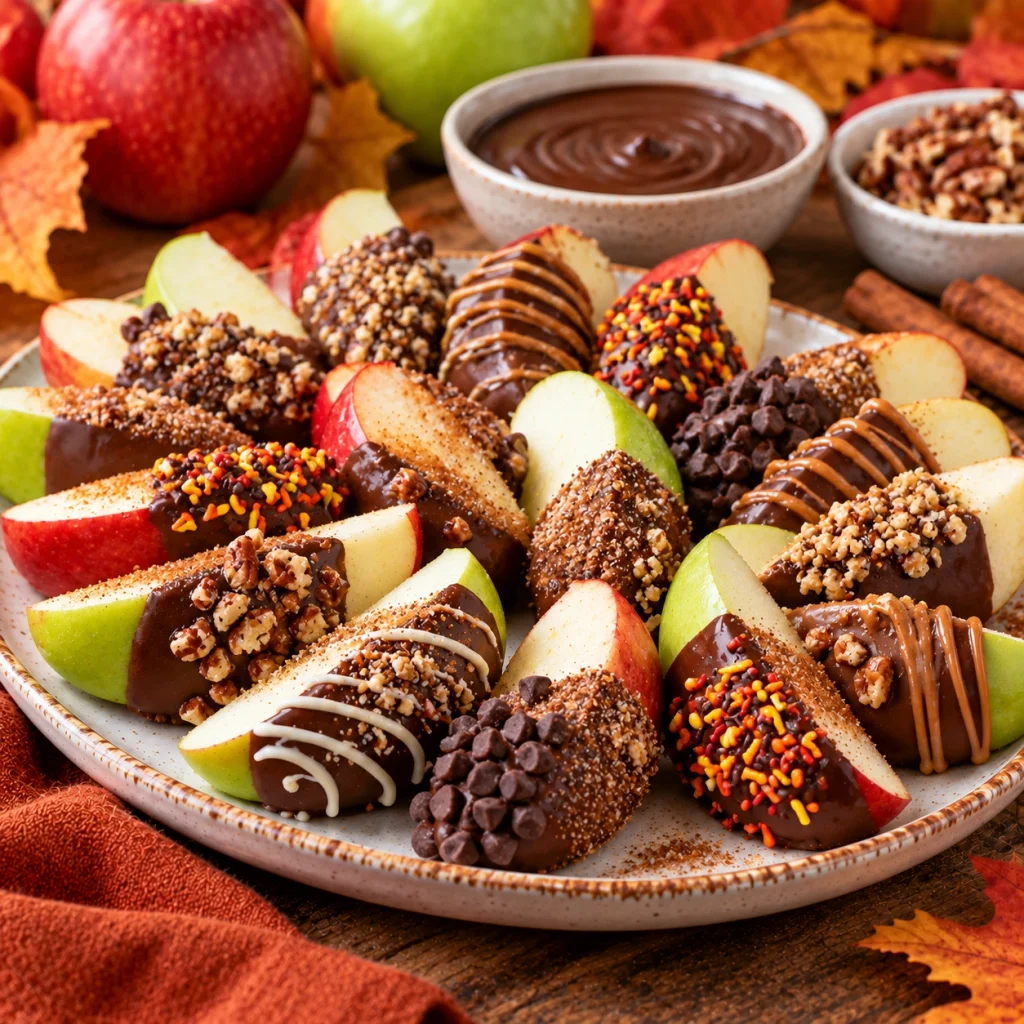 Chocolate-Dipped Apple Slices