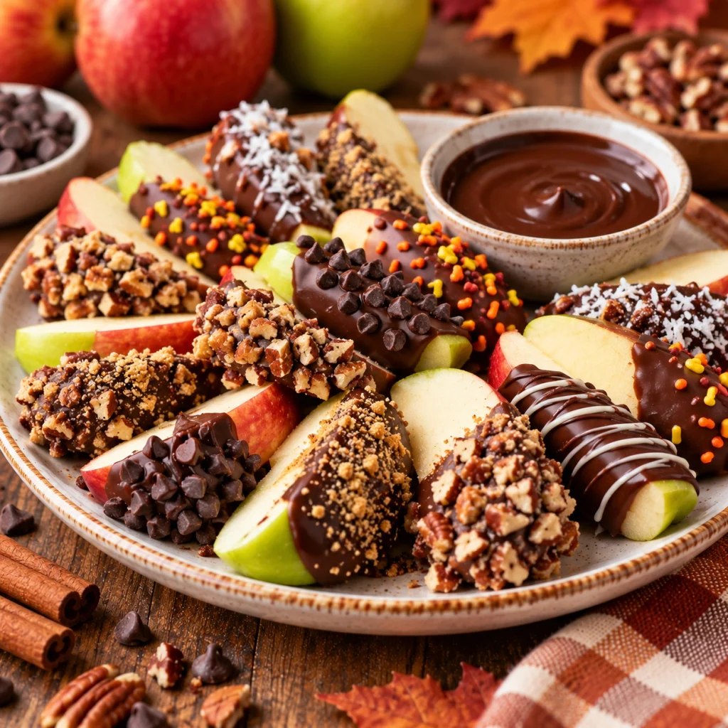 Chocolate-Dipped Apple Slices