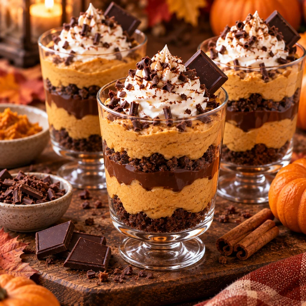 Chocolate Pumpkin Mousse Parfaits