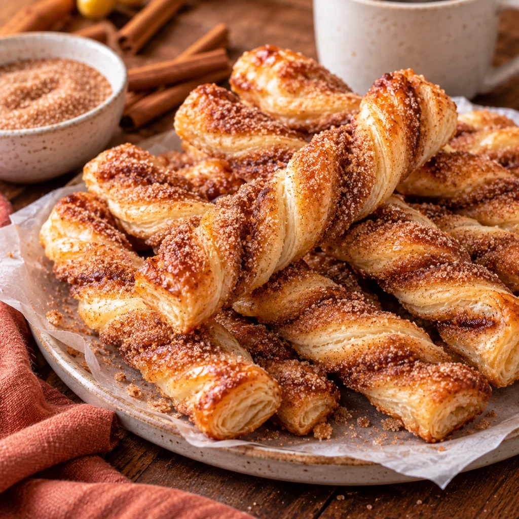 Cinnamon Sugar Puff Pastry Twists