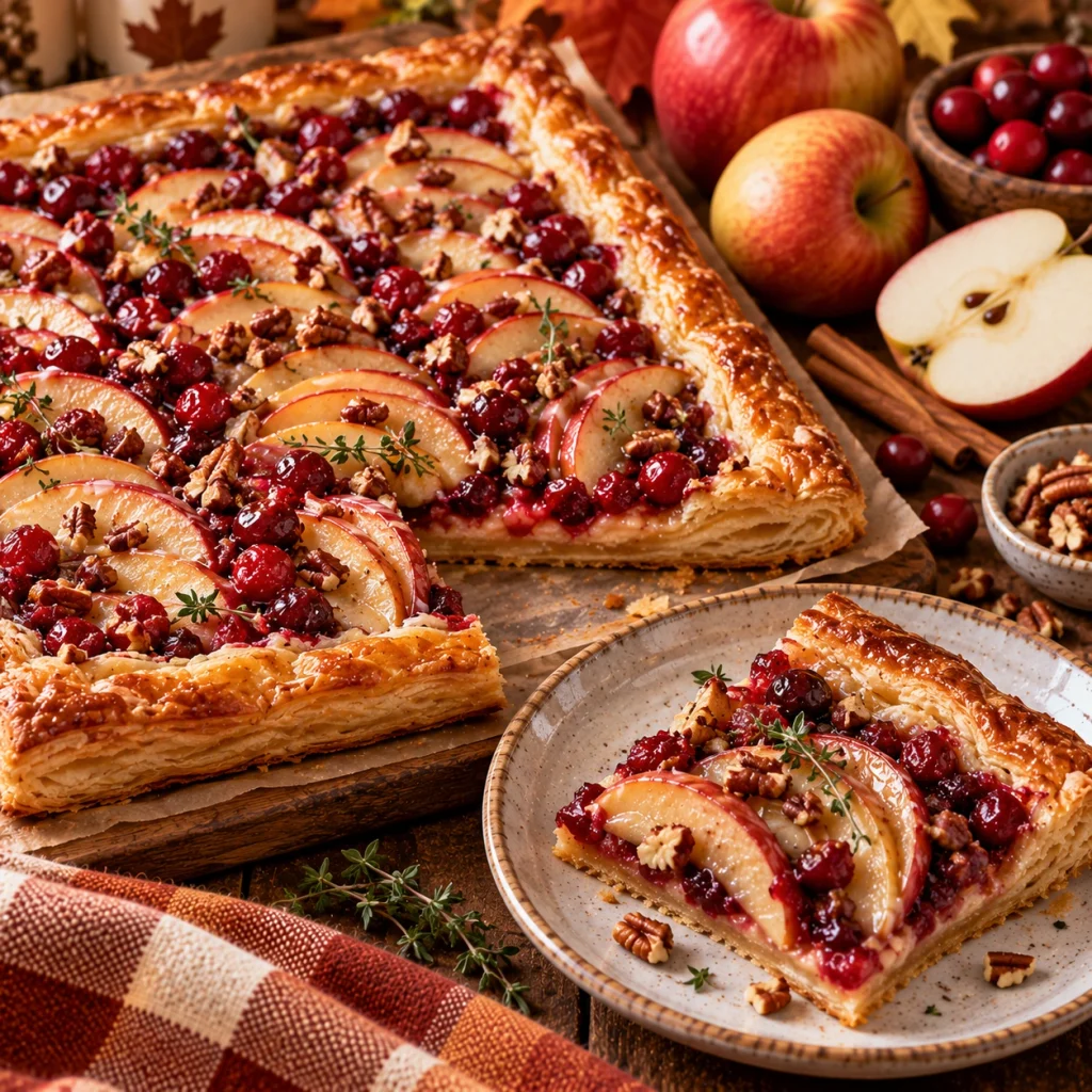 Cranberry Apple Puff Pastry Tart
