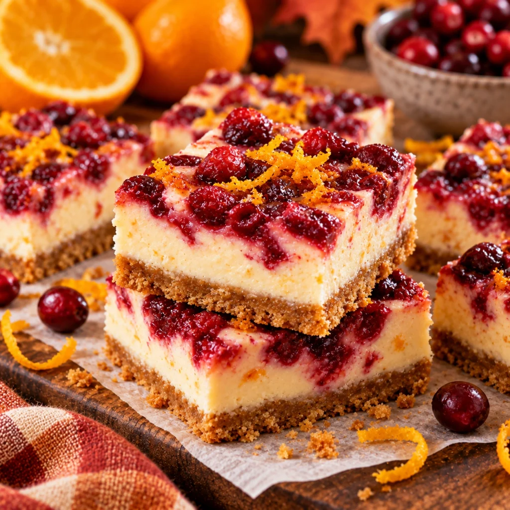 Cranberry Orange Cheesecake Bars