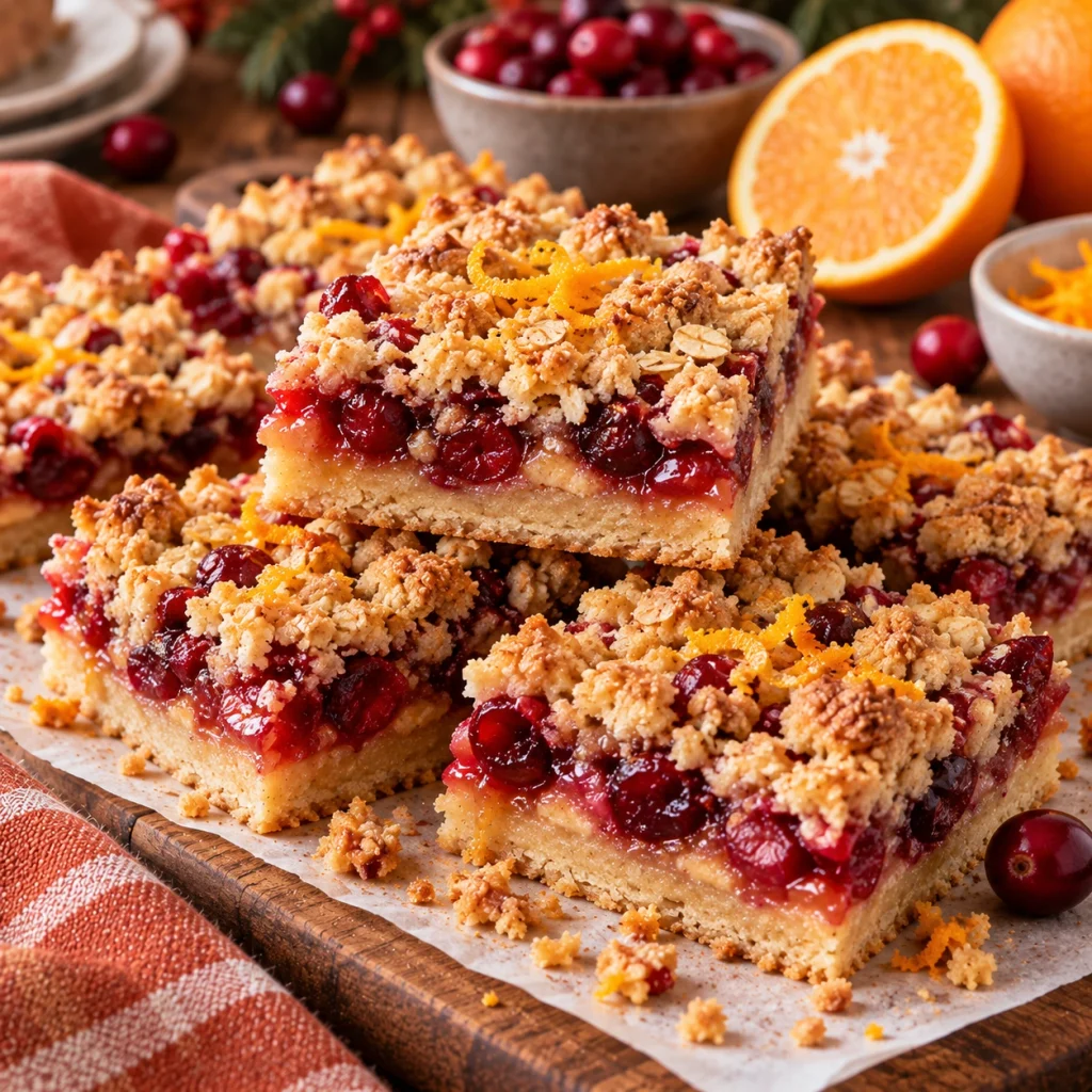 Cranberry Orange Crumble Bars