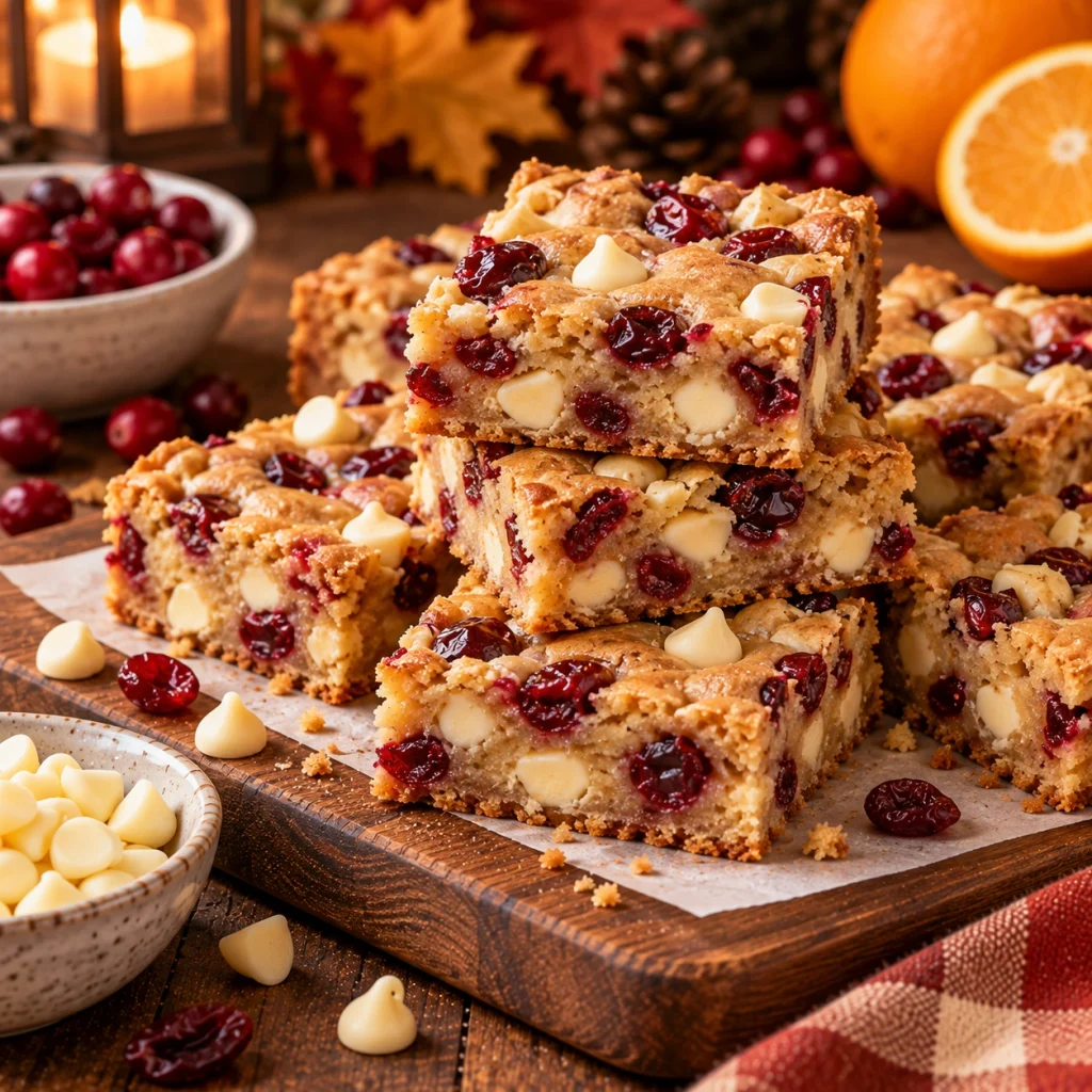 Cranberry White Chocolate Blondies