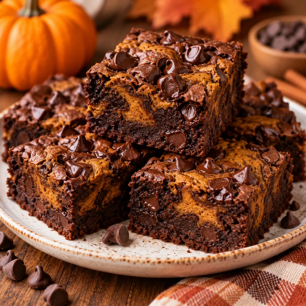 Double Chocolate Pumpkin Brownies