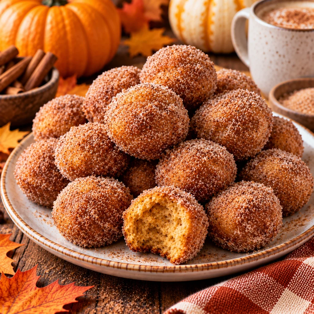 Easy Cinnamon Pumpkin Donut Holes