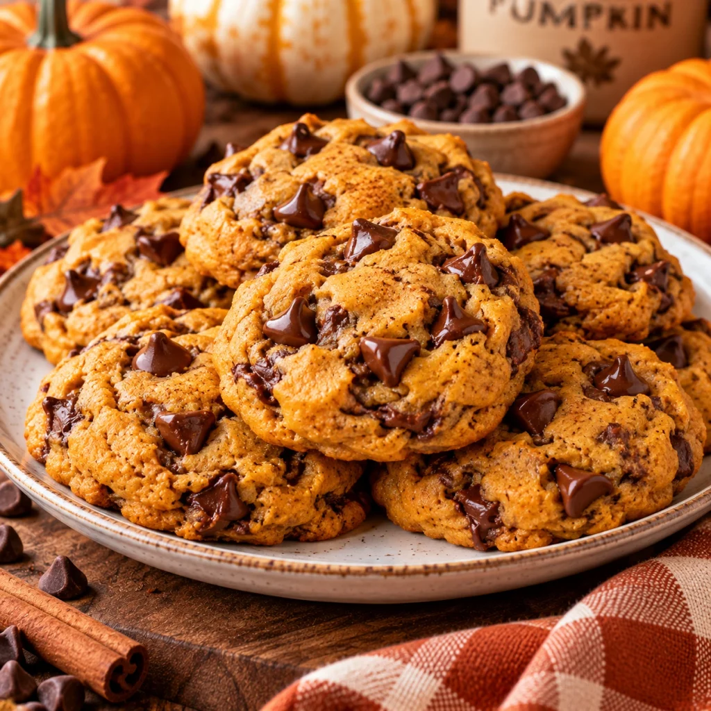 Easy Pumpkin Chocolate Chip Cookies
