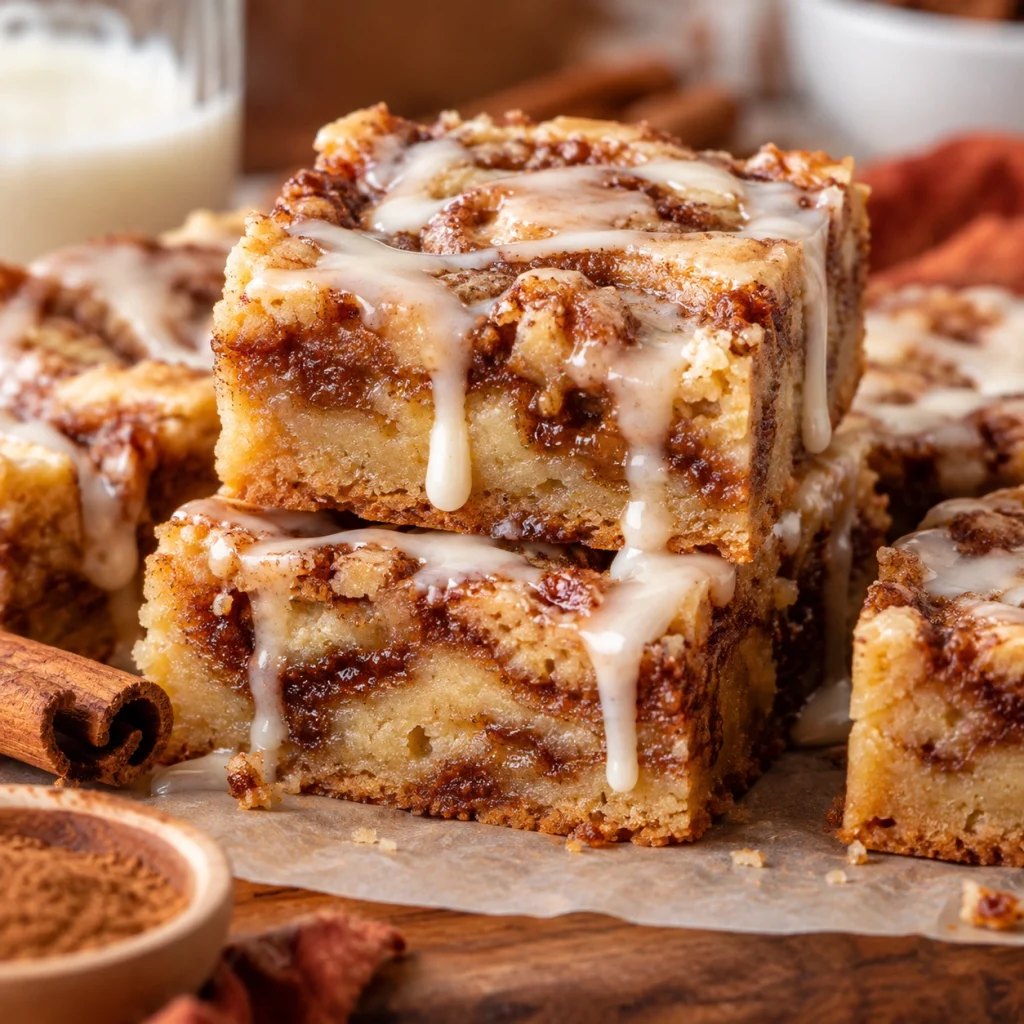Gooey Cinnamon Roll Blondies