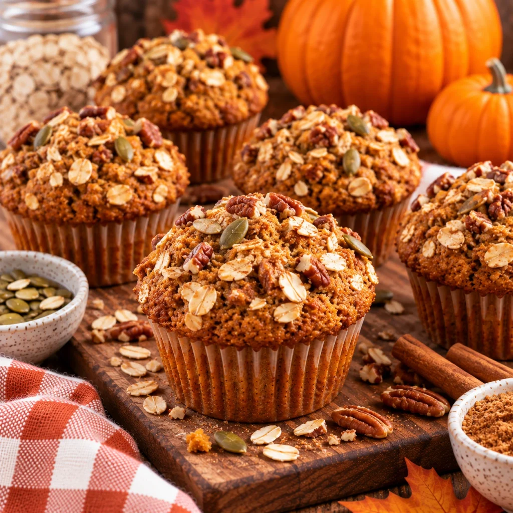 Make-Ahead Pumpkin Oatmeal Muffins