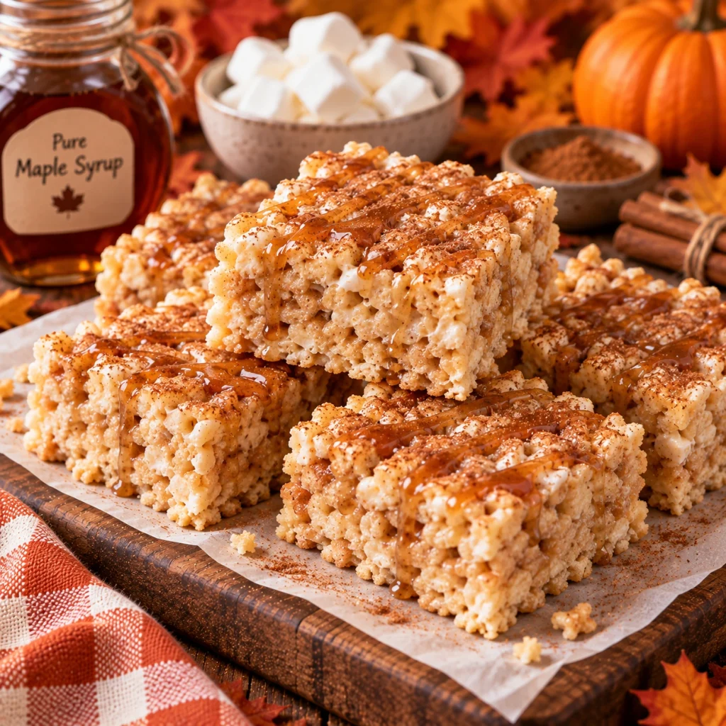 Maple Cinnamon Rice Krispie Treats