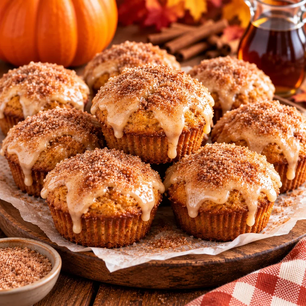 Maple Glazed Pumpkin Donut Muffins