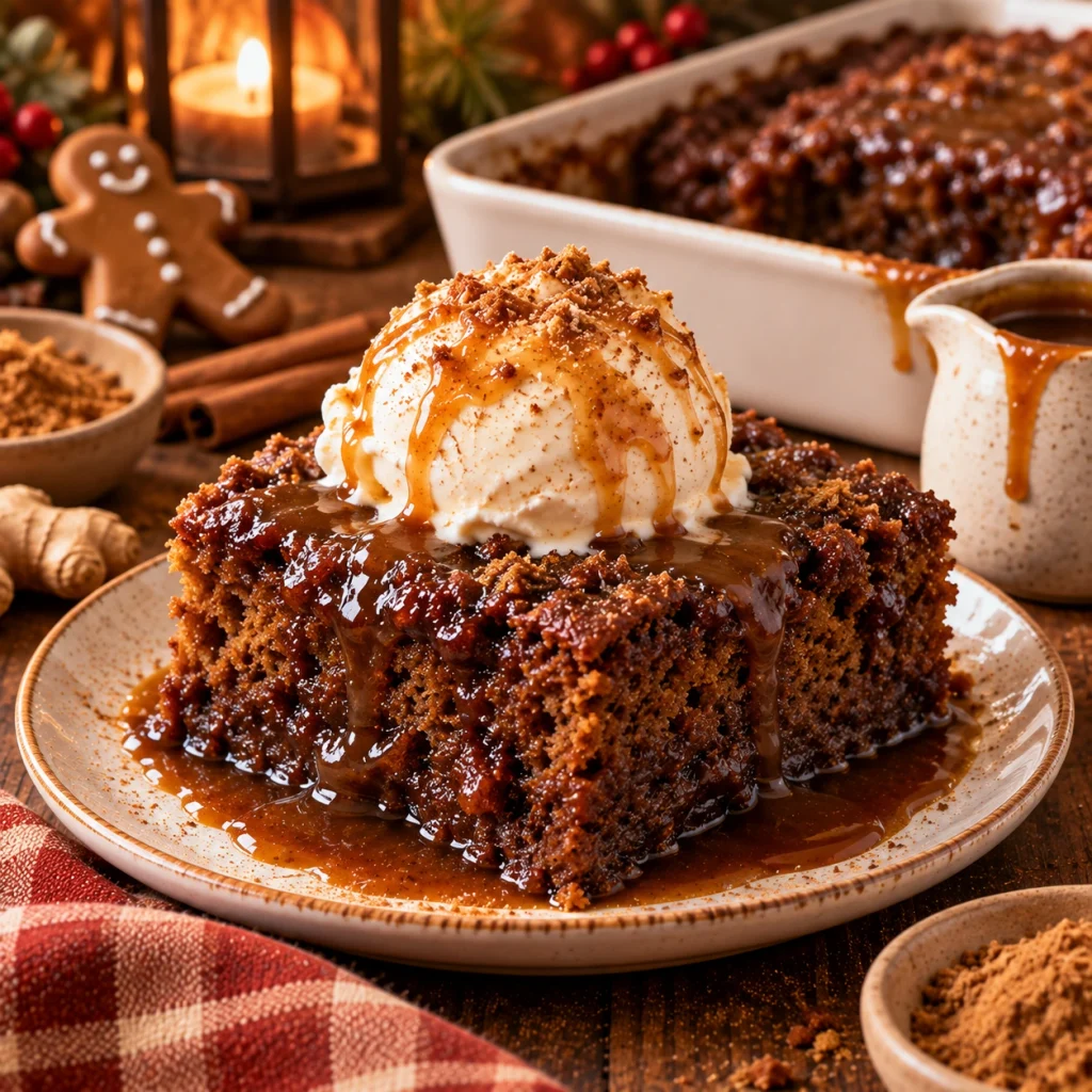 Molasses Gingerbread Pudding Cake