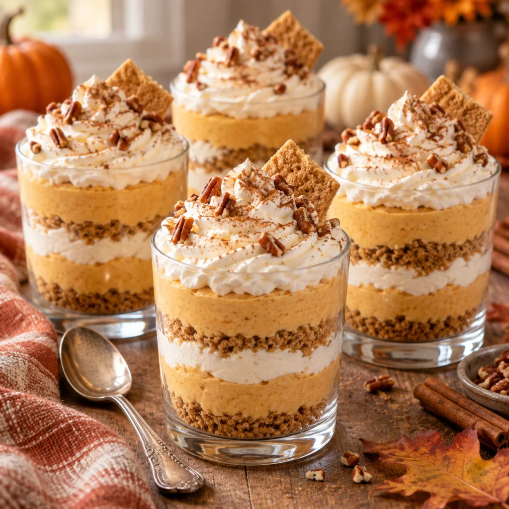 No-Bake Pumpkin Cheesecake Parfaits