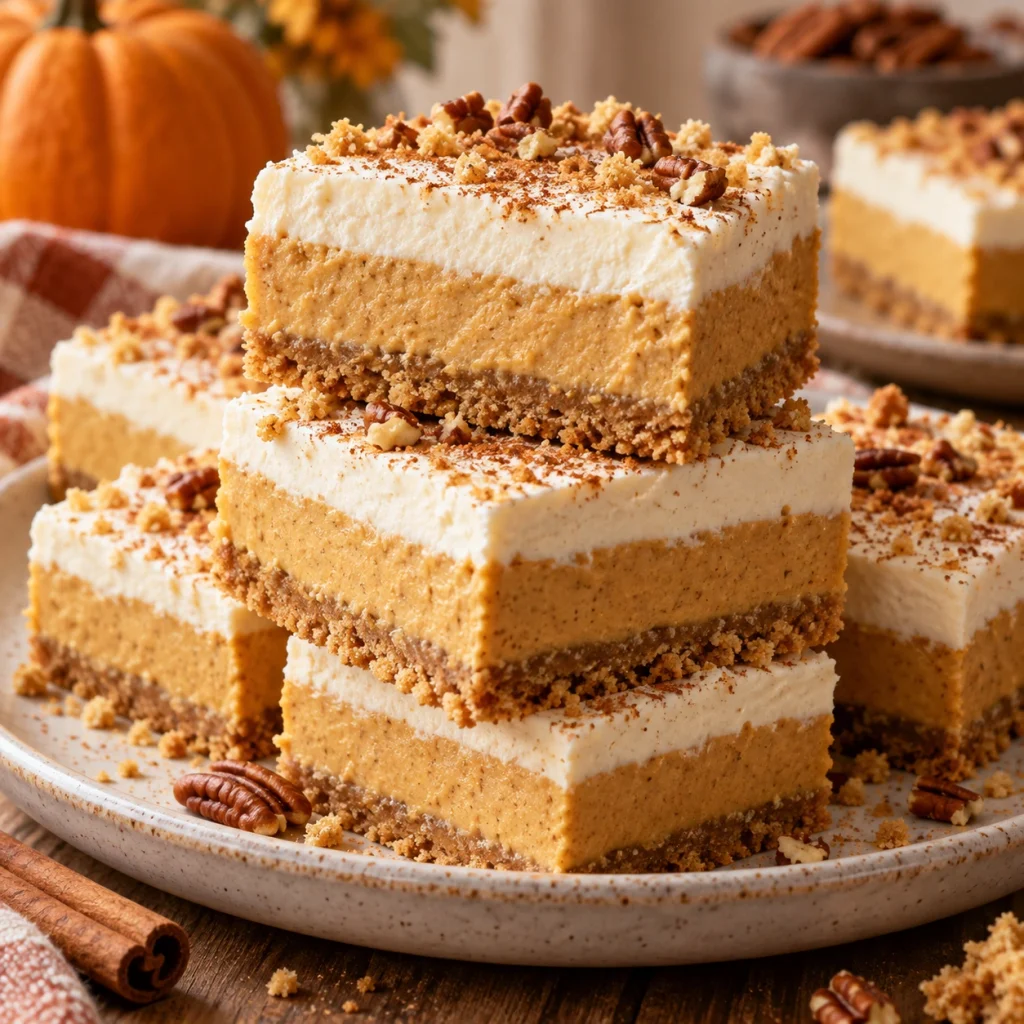 No-Bake Pumpkin Cream Cheese Bars