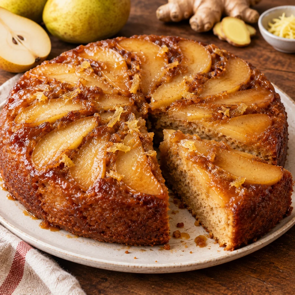 Pear and Ginger Upside-Down Cake