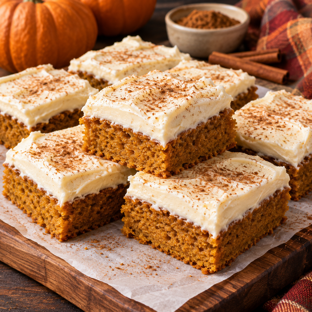 Pumpkin Bars with Cream Cheese Frosting