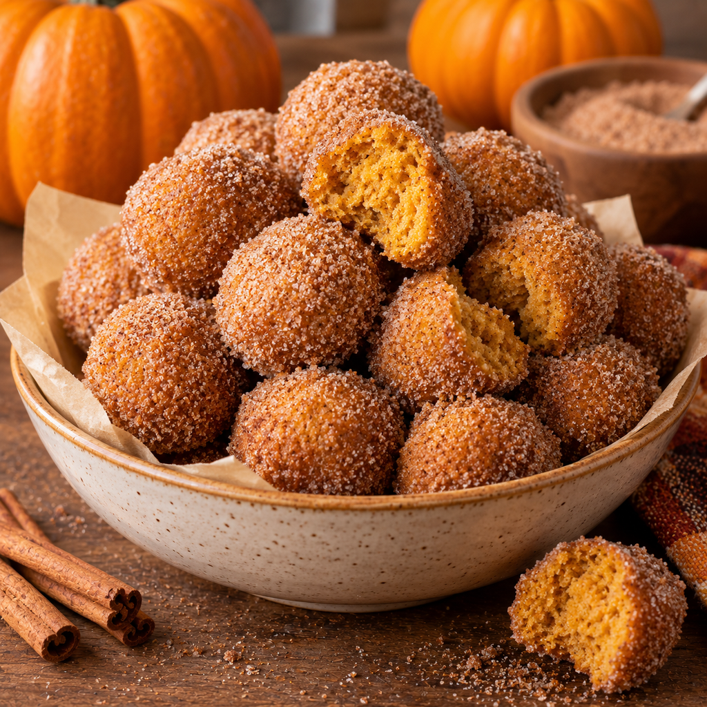 Pumpkin Cinnamon Sugar Donut Holes
