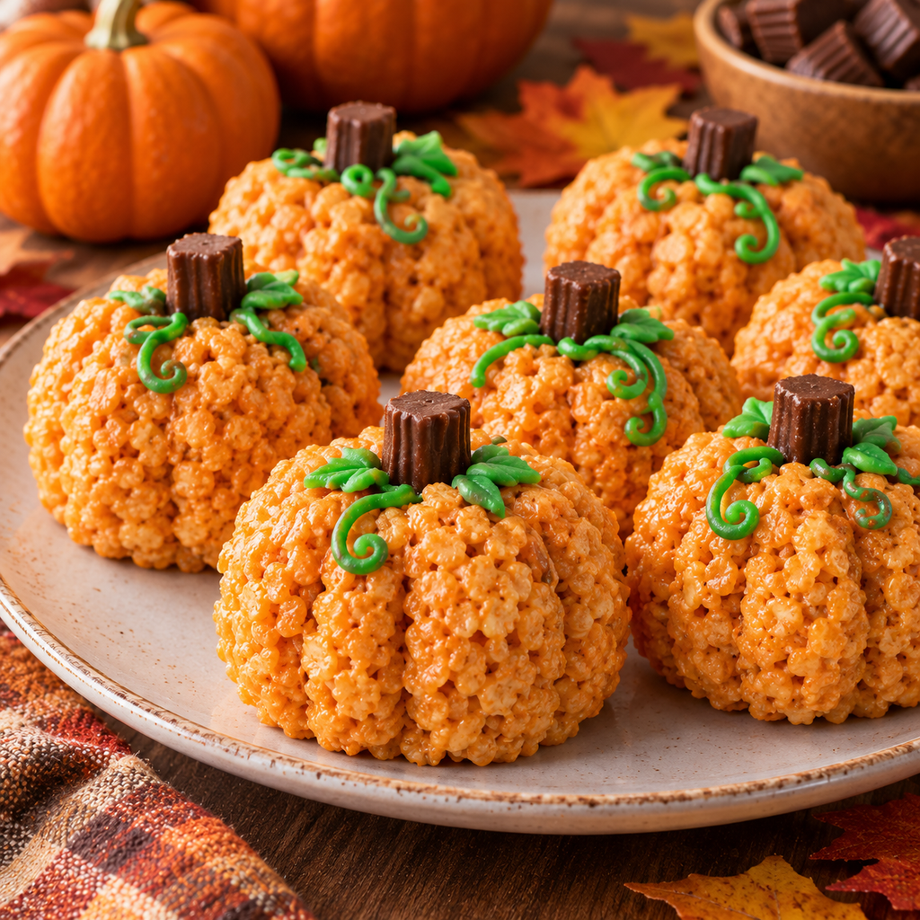 Pumpkin Rice Krispie Treats