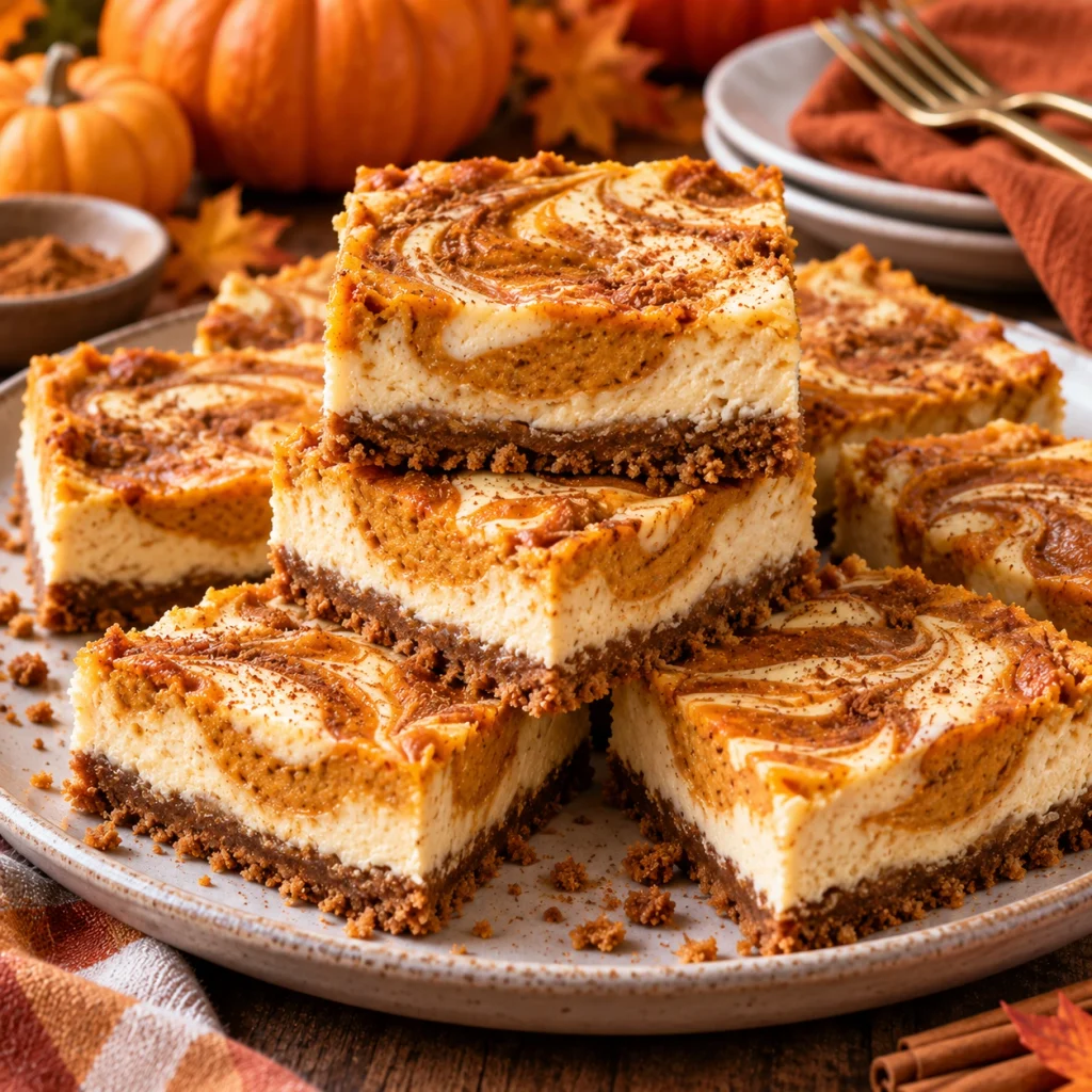 Pumpkin Spice Cheesecake Bars