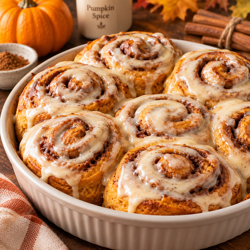 Pumpkin Spice Cinnamon Rolls