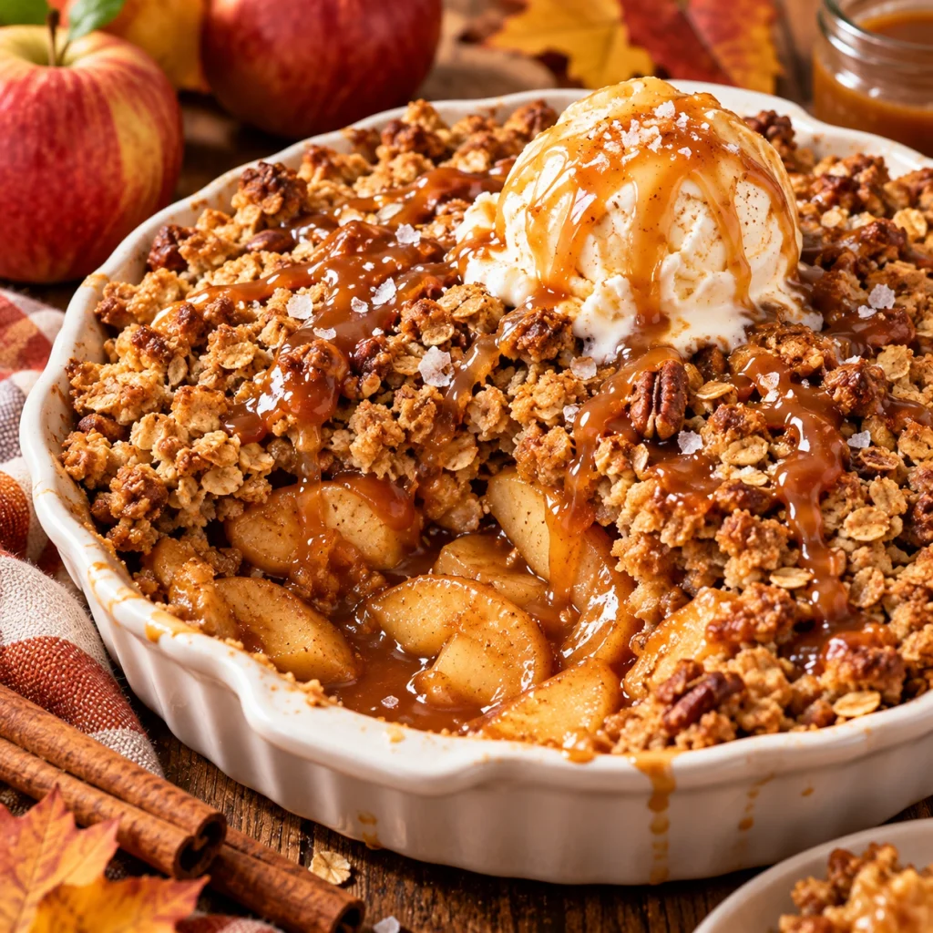 Salted Caramel Apple Crisp