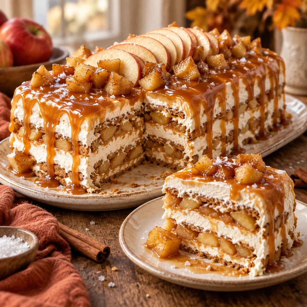 Salted Caramel Apple Icebox Cake