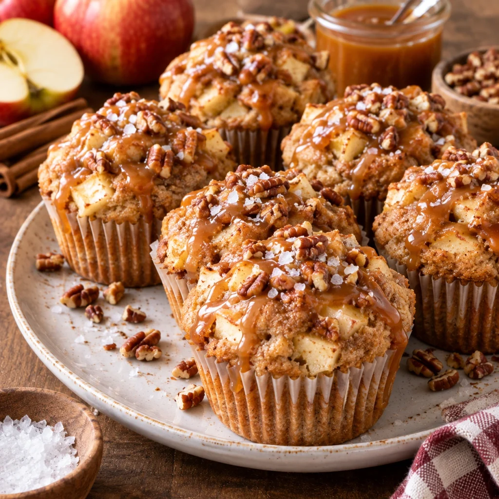 Salted Caramel Apple Muffins