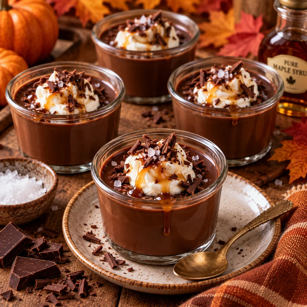 Salted Maple Chocolate Pots de Creme