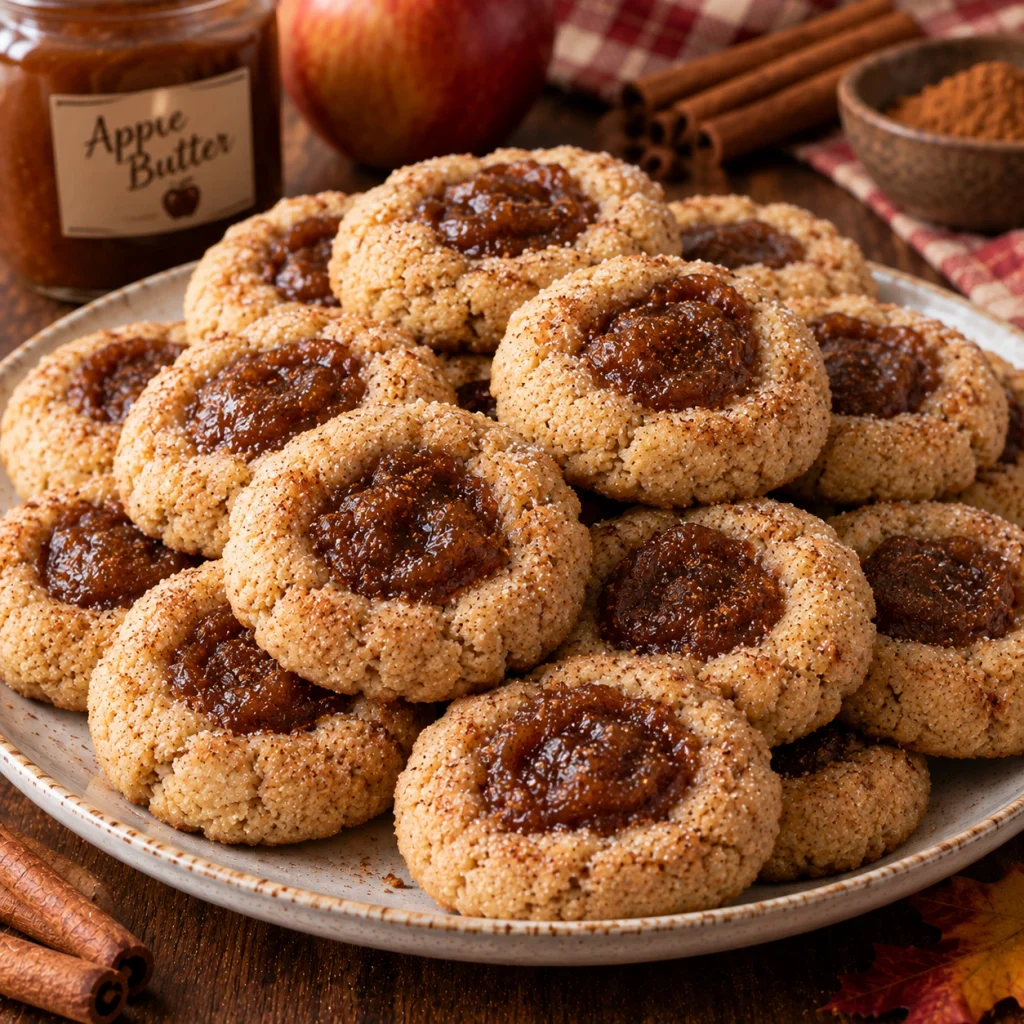 Spiced Apple Butter Thumbprint Cookies