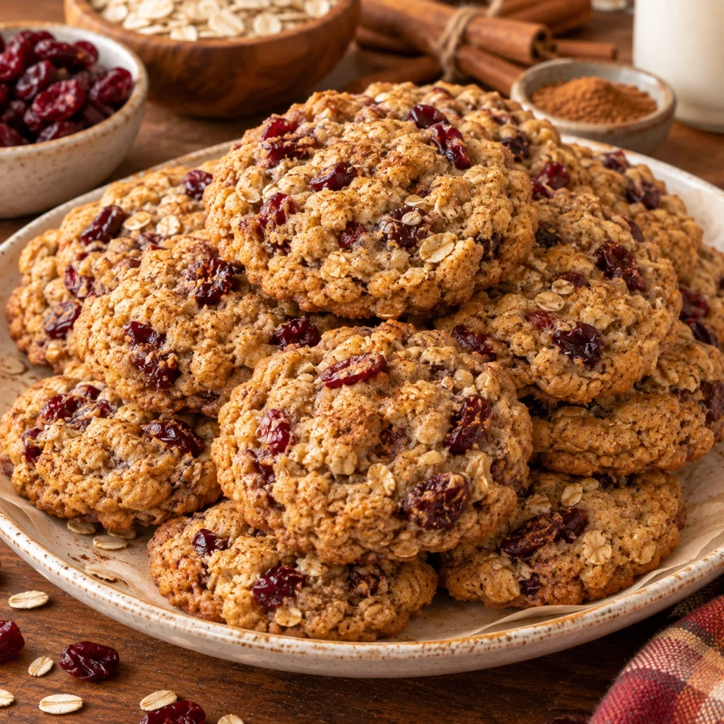 Spiced Oatmeal Cranberry Cookies