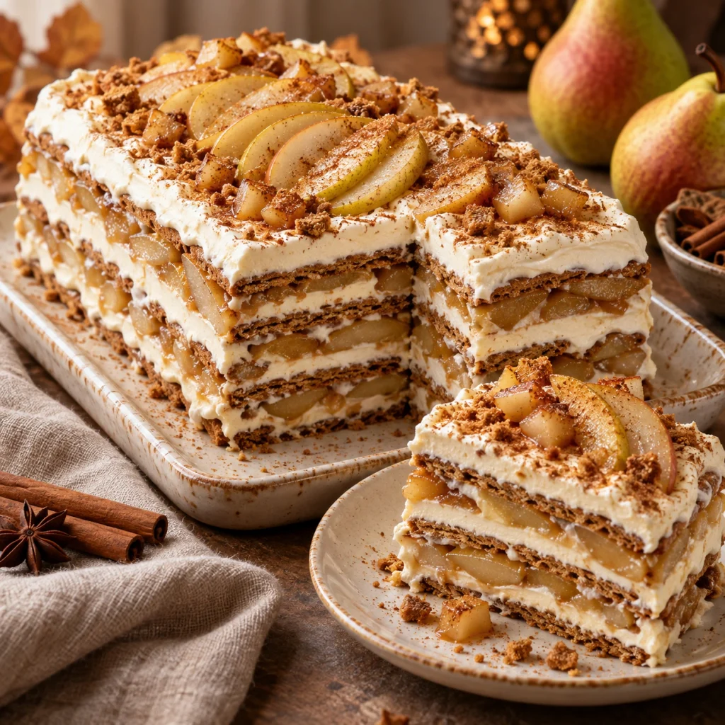 Spiced Pear Icebox Cake