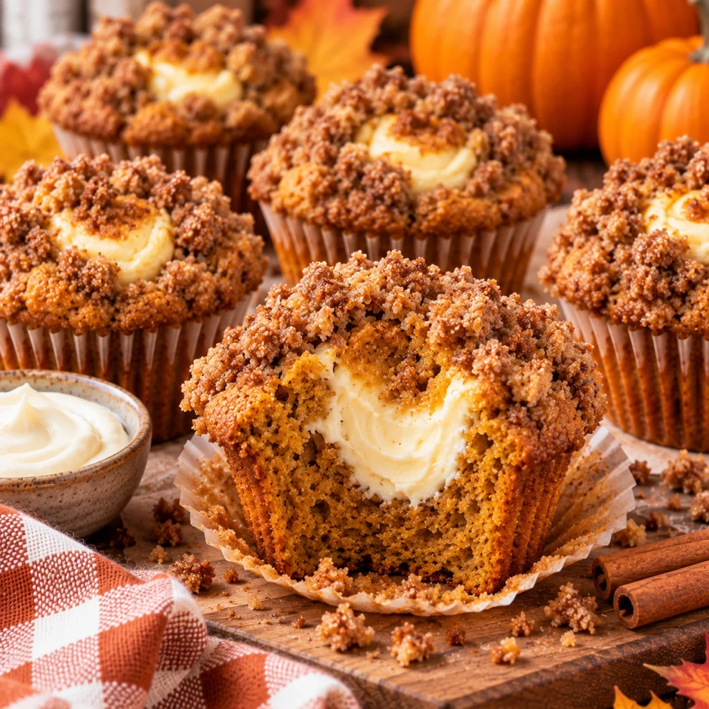 Stuffed Pumpkin Cream Cheese Muffins