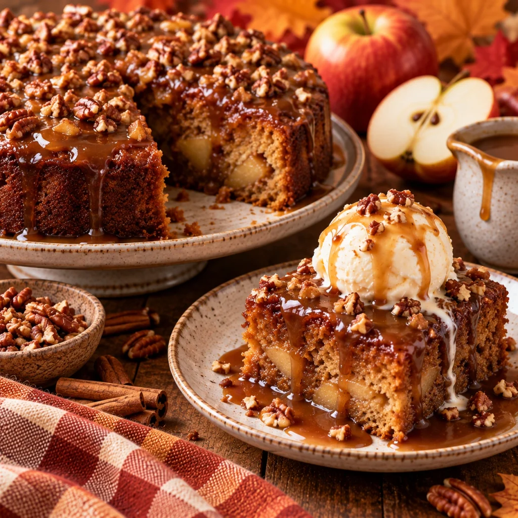 Warm Sticky Toffee Apple Cake