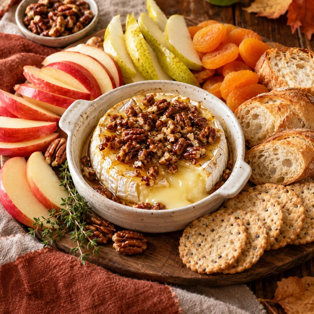 Warm Maple-Pecan Brie Board