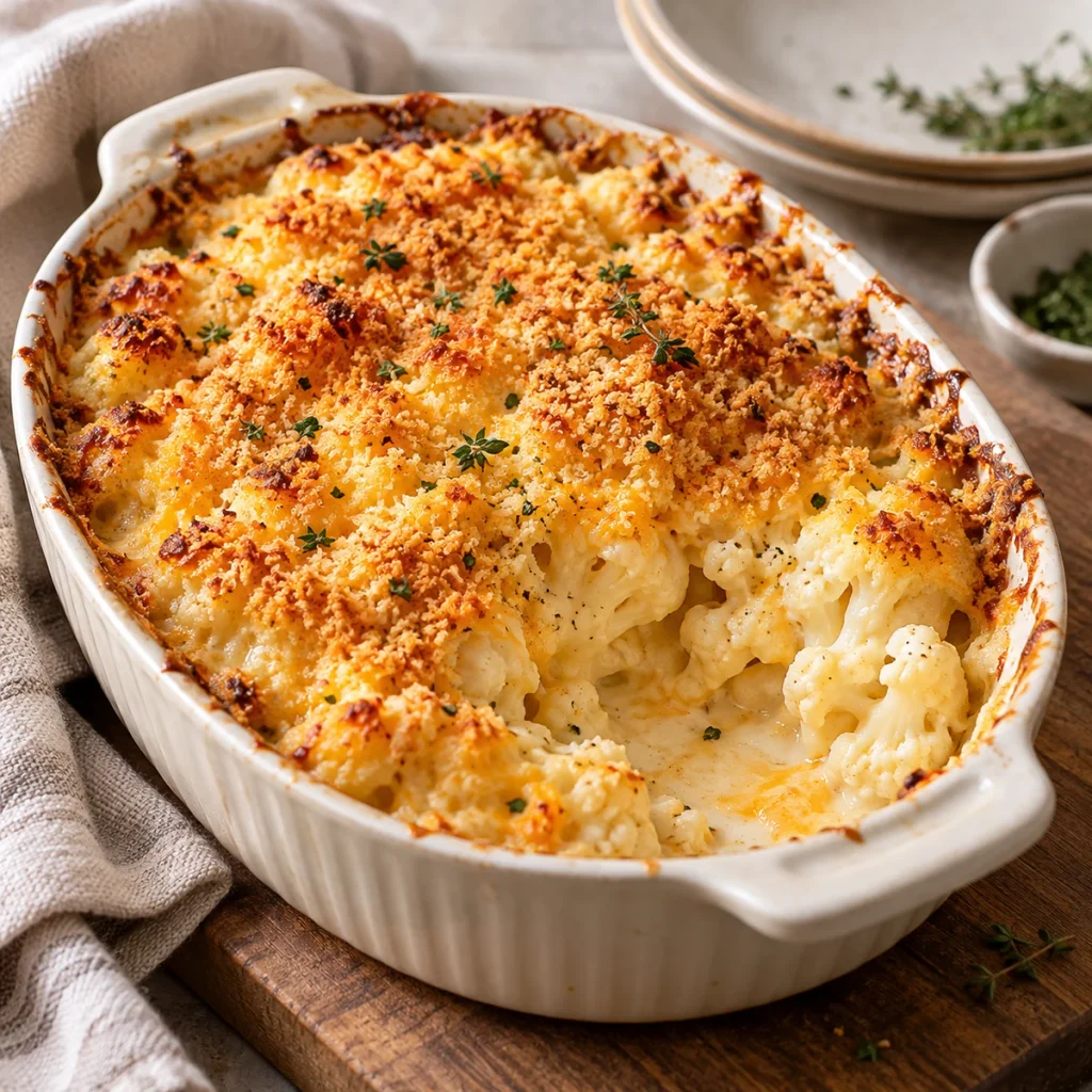 Cheesy Cauliflower Gratin