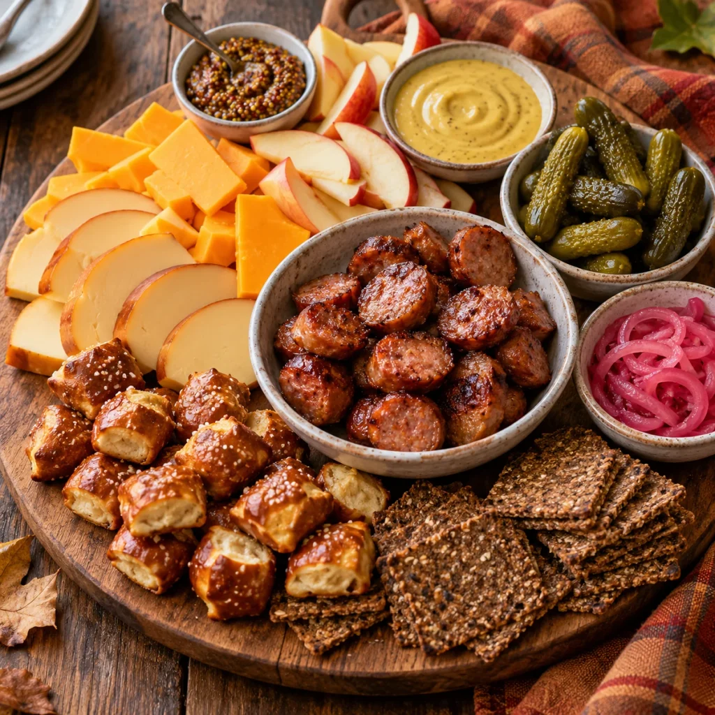 Smoky Sausage and Mustard Board