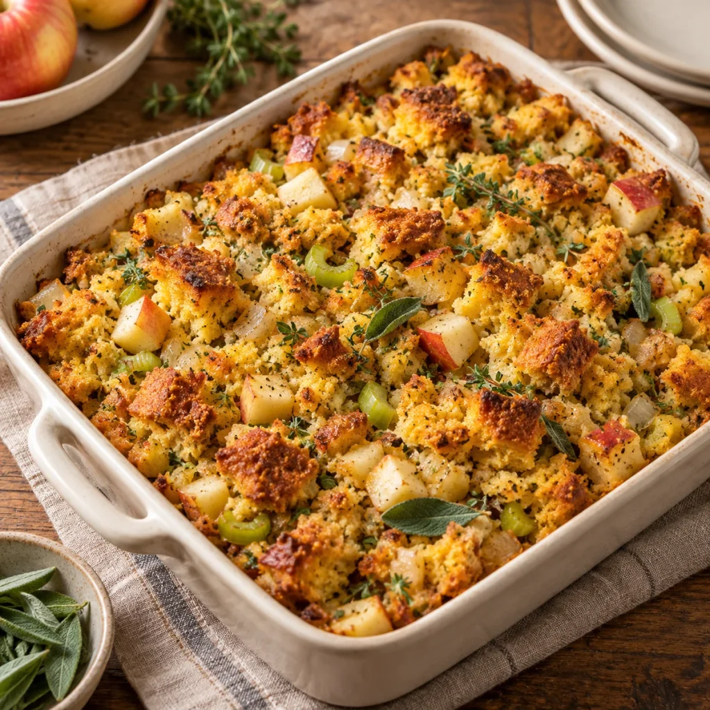 Apple Onion Cornbread Stuffing
