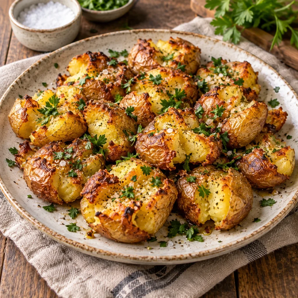 Crispy Smashed Baby Potatoes