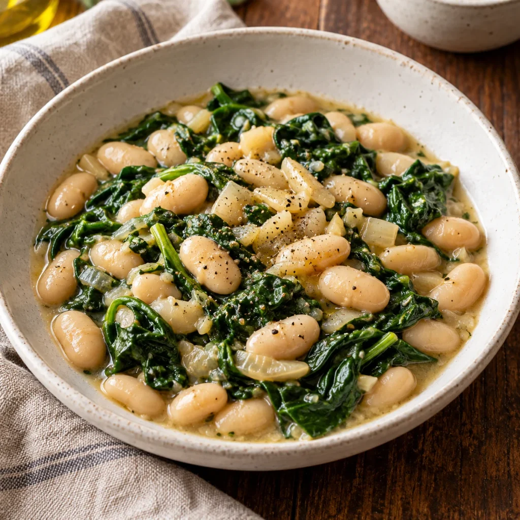 Warm Spinach and White Beans